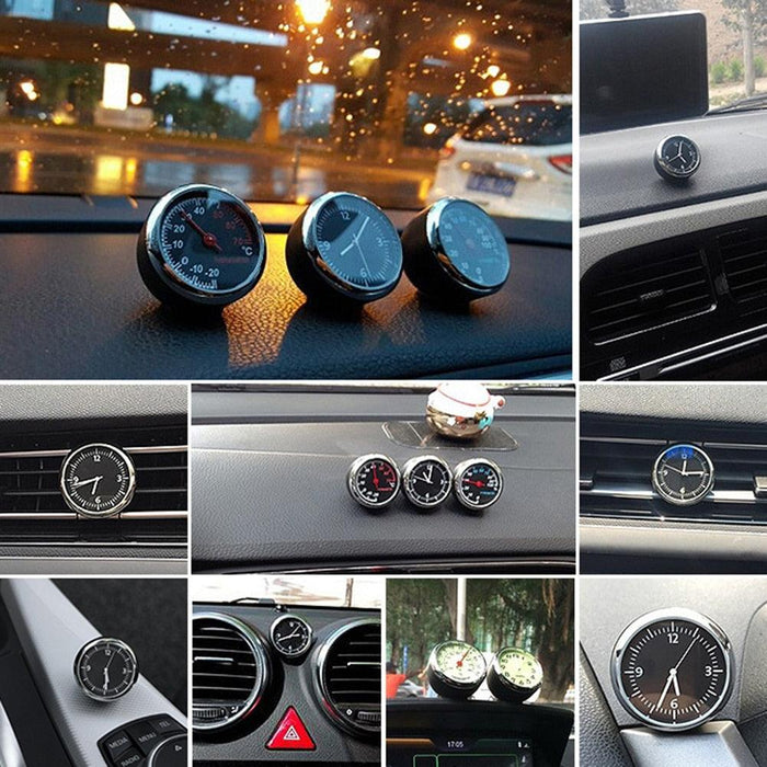 Car Interior Mini Quartz Watch Clock  Mini Clock Car Dashboard Clocks Luminous Car Clock Pocket Stick-On Clock Cars Air Vent Clip Quartz Clocks Vehicle Dashboard Clock Mini Vehicle Clock Car Pocket Clock for Cars  Hygrometer Thermometer Dashboard Ornament