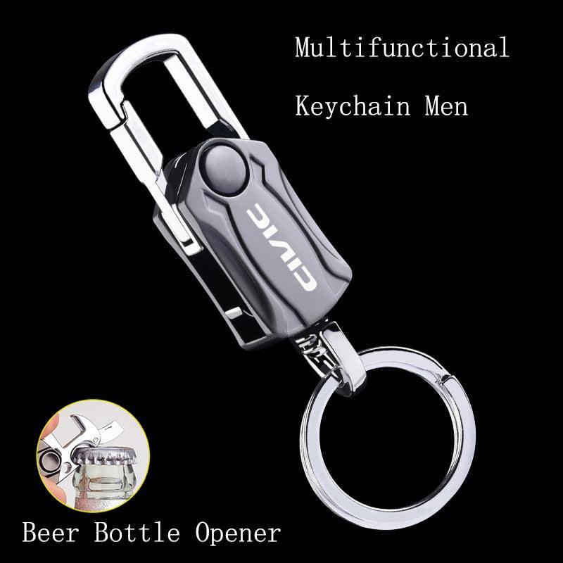 Car Key Chain With Car Keychain Alloy Car Multifunction Keychain Stainless Steel Keyring Metal Car Keychain Accessories Safe Durable Portable Non-Deformation Anti-lost Keyring Heavy Duty Car Keychain for Men Women