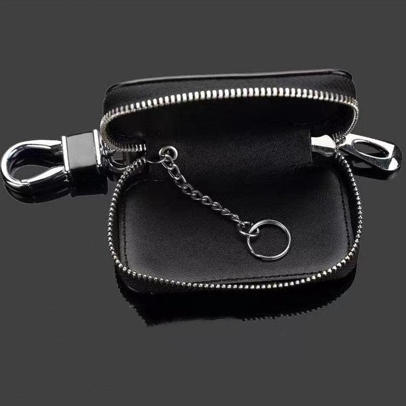 Car Key Cover Suitable For Car Key Case Leather Car Smart Key Chain Keychain Holder Metal Hook For Men Women Waist Keychain Universal  Keychain Holder Metal Hook Keyring Zipper Bag