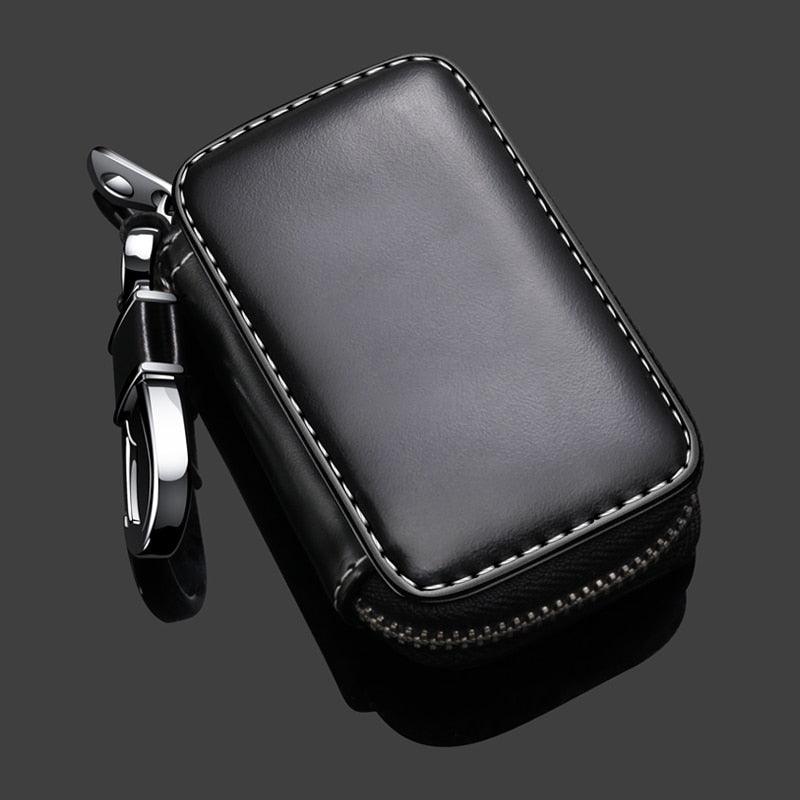 Car Key Cover Suitable For Car Key Case Leather Car Smart Key Chain Keychain Holder Metal Hook For Men Women Waist Keychain Universal  Keychain Holder Metal Hook Keyring Zipper Bag