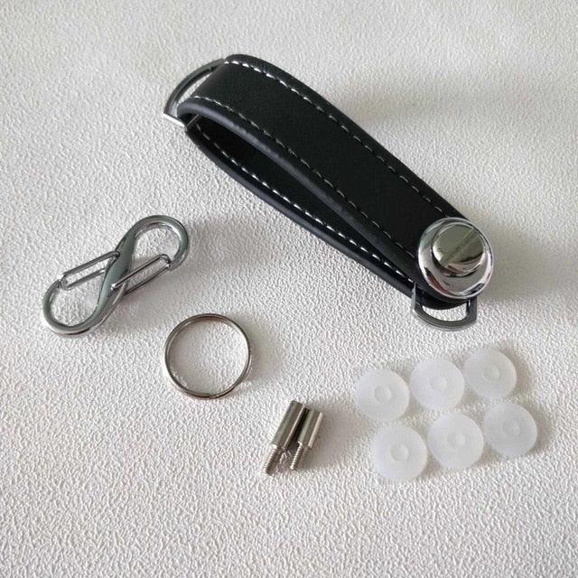 Car Key Pouch Bag Case Wallet Holder Leather Key Organizer Compact Key Holder Folding Pocket Key Holder Chain Key Wallet Ring Collector Housekeeper Pocket Key Organizer Smart Leather Keychain