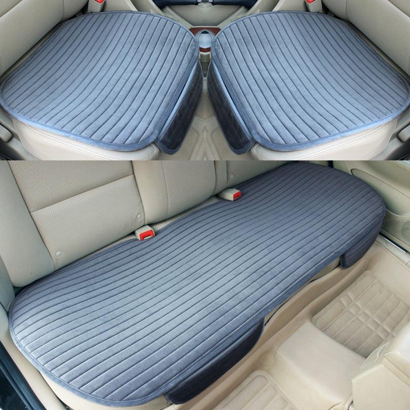 Car Seat Cover Front Rear Flocking Cloth Cushion Non Slide Auto Accessories Universal Seat Protector Mat Pad Keep Warm in Winter Breathable Comfort Car Front Drivers or Passenger Seat Cushion, Universal Auto Interior Seat Bottom Protector Mat