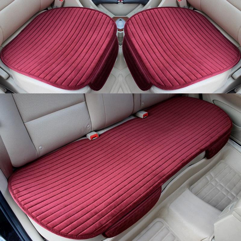 Car Seat Cover Front Rear Flocking Cloth Cushion Non Slide Auto Accessories Universal Seat Protector Mat Pad Keep Warm in Winter Breathable Comfort Car Front Drivers or Passenger Seat Cushion, Universal Auto Interior Seat Bottom Protector Mat