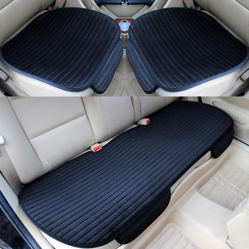 Car Seat Cover Front Rear Flocking Cloth Cushion Non Slide Auto Accessories Universal Seat Protector Mat Pad Keep Warm in Winter Breathable Comfort Car Front Drivers or Passenger Seat Cushion, Universal Auto Interior Seat Bottom Protector Mat