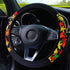 Car Steering Wheel Cover Steering Wheel Cover Cloth Massage Grip Breathable Elastic Car Steering Wheel Cover Ethnic Style Print Anti-slip Car Styling Car Steering-wheel Cover Car Interior Accessories Steering Wheel Covers with Cloth for Women