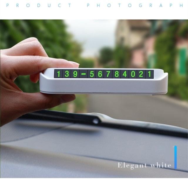 Car Temporary Parking Card Phone Number Card Plate Telephone Number Car Park Stop Automobile Temporary Phone Number for Car Dashboard Telephone Number Car Park Stop Luminous Parking Plate for Automobile Interior Accessories Car-styling 13x2.5cm