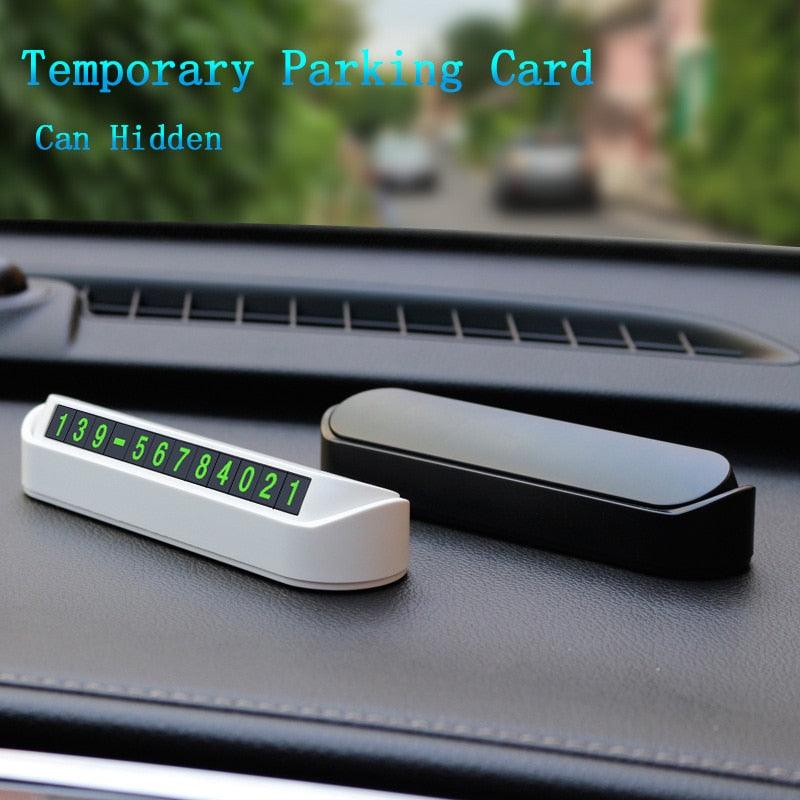 Car Temporary Parking Card Phone Number Card Plate Telephone Number Car Park Stop Automobile Temporary Phone Number for Car Dashboard Telephone Number Car Park Stop Luminous Parking Plate for Automobile Interior Accessories Car-styling 13x2.5cm