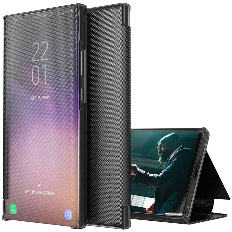 Carbon Fiber Case For Xiaomi Redmi Note 10 Pro 10s 9 9s 9T Mi 10T POCO X3 Pro M3 Redmi Note 9 Shockproof PU Leather Flip Cover Shock Absorption Carbon Fiber Texture Protective Cover for Xiaomi