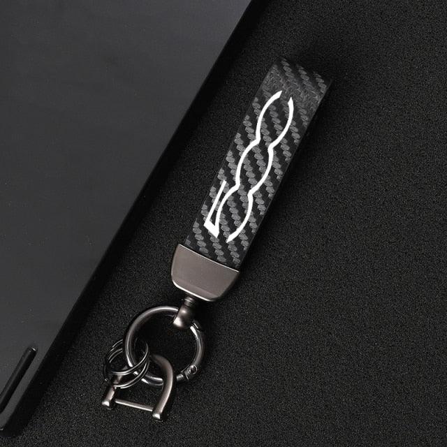 Carbon Fiber Leather Car Keychain  Genuine Leather Keychains Holder 360 Degree Rotating Horseshoe Keychain Keychain Car Accessories Metal Bulk Key Rings  Key Buckle Metal Leather Car Accessories For Car