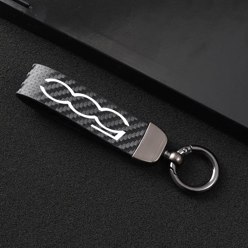 Carbon Fiber Leather Car Keychain  Genuine Leather Keychains Holder 360 Degree Rotating Horseshoe Keychain Keychain Car Accessories Metal Bulk Key Rings  Key Buckle Metal Leather Car Accessories For Car