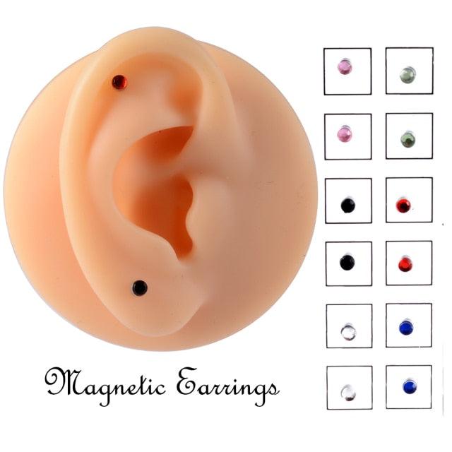 Card Fake Cheater Non Pierced Magnet Earring Piercings  Magnet Ear Tragus Cartilage Lip Labret Stud Straight Pin Nose Stud With Crystal Nose Piercing Body Jewelry Nose Studs Rings Piercing Pin Stud Stud Classic Piercing Nose Ring Jewelry