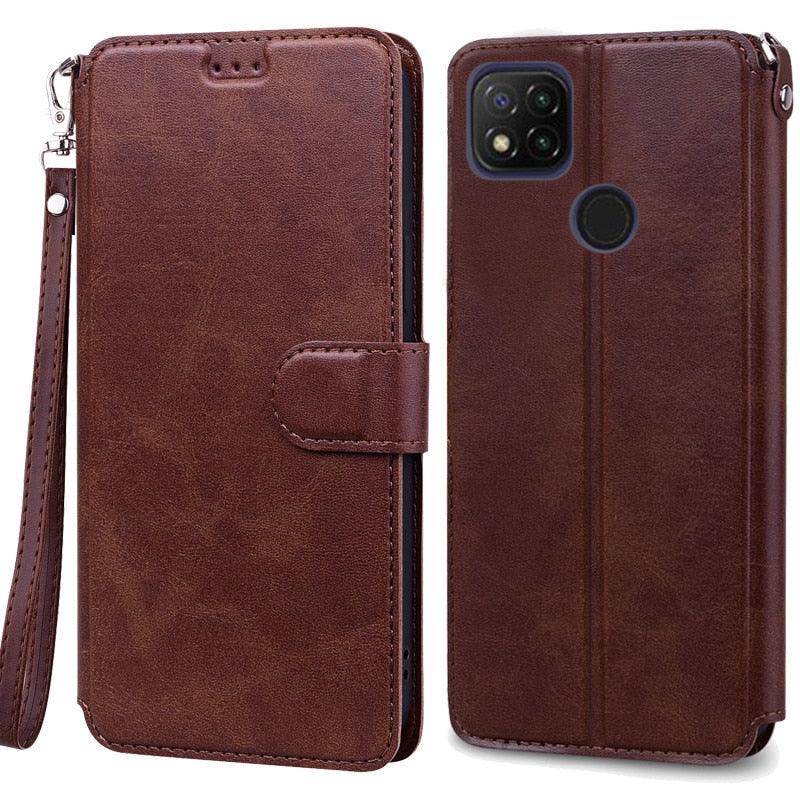 Card Holder Leather Protective Phone Case For Xiaomi Redmi 9C Case Luxury Leather Wallet Phone Case For Xiaomi Redmi 9C NFC Redmi9C 9 C NFC Flip Cover Shell