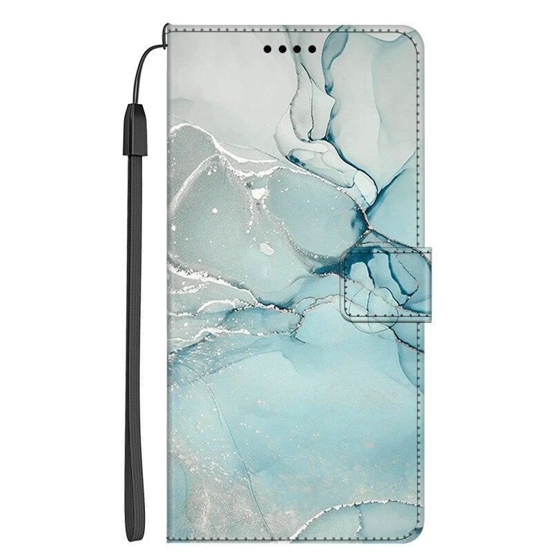 Card Holder PU Leather Wrist Strap Protective Wallet Case Marble Leather Case For Xiaomi Redmi Note 11S 11 Pro 5G Flip Cover Stand Wallet Book Case For Redmi Note11S 11Pro 5G 2022