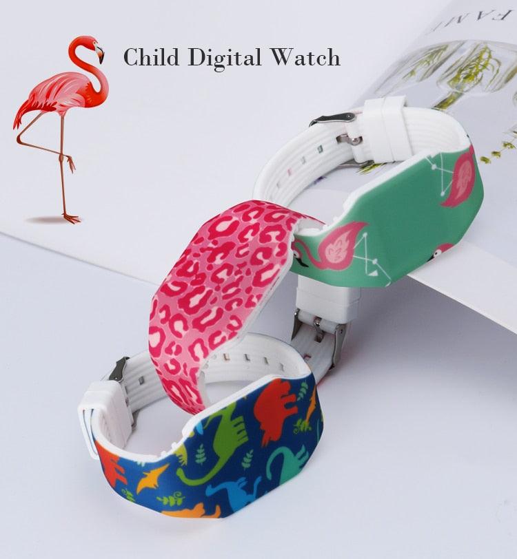 Cartoon Childrens Cute Watches LED Digital Clock Kids Student Dinosaur Digital Sport Watch For Boys Girls Kid Waterproof Electronic Functional Cute Outdoor Kids Watches