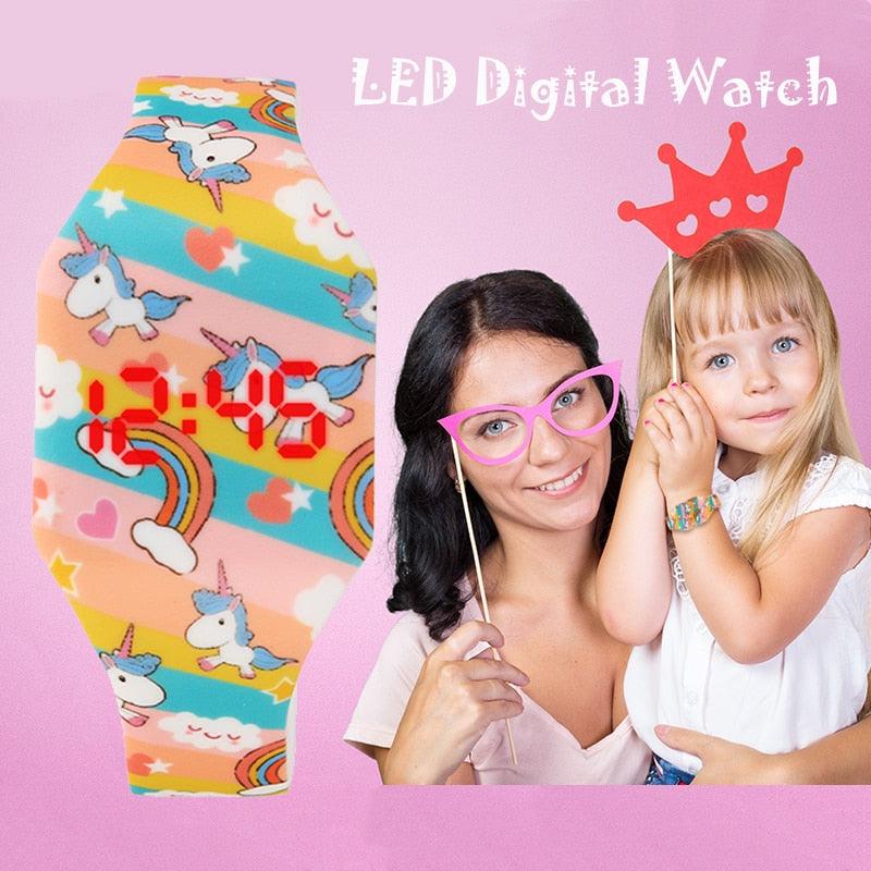 Cartoon Childrens Cute Watches LED Digital Clock Kids Student Dinosaur Digital Sport Watch For Boys Girls Kid Waterproof Electronic Functional Cute Outdoor Kids Watches