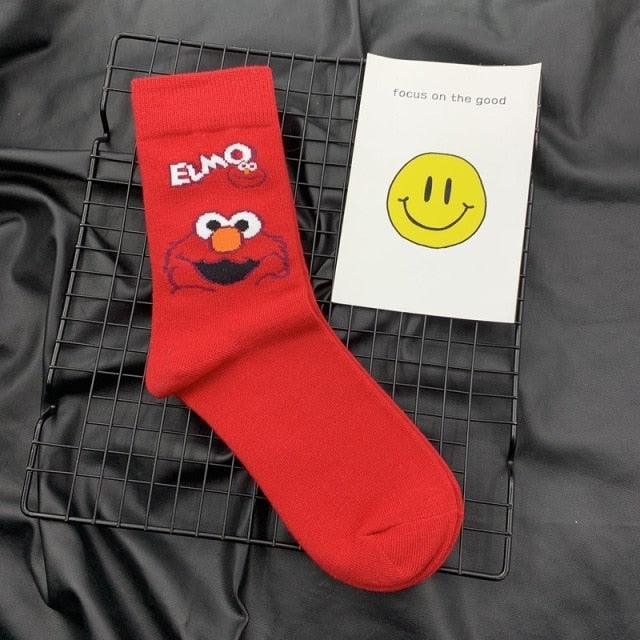 Cartoon Cosplay Socks Elmo Cookie Monster Novelty Funny Cute Kawaii Women Sock Winter Comfortable Cotton Socks For Men And Women