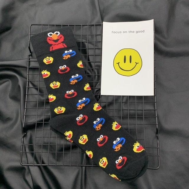 Cartoon Cosplay Socks Elmo Cookie Monster Novelty Funny Cute Kawaii Women Sock Winter Comfortable Cotton Socks For Men And Women