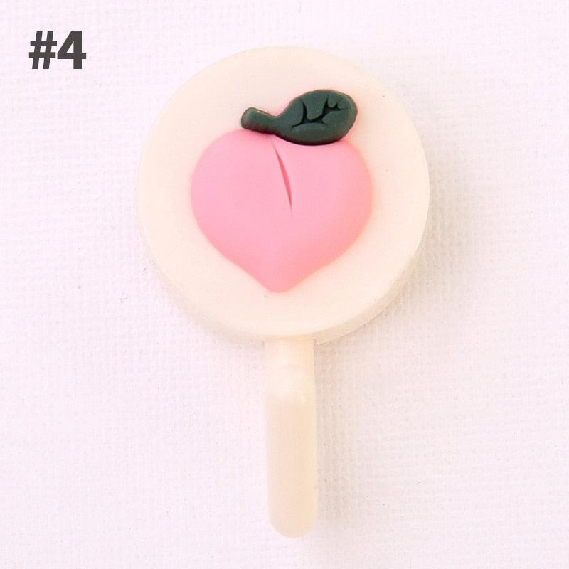 Cartoon Fruit Sticky Hook Multifunctional Punch-free Hook Kitchen Bathroom Wall Hanging Cute Paste Hook Traceless Adhesive Clasp Cute Adhesive Hooks Plastic Hooks for Hanging Cartoon Adhesive Wall Mount Hook for Home Bathroom