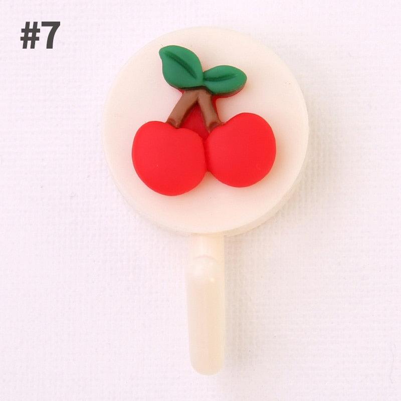 Cartoon Fruit Sticky Hook Multifunctional Punch-free Hook Kitchen Bathroom Wall Hanging Cute Paste Hook Traceless Adhesive Clasp Cute Adhesive Hooks Plastic Hooks for Hanging Cartoon Adhesive Wall Mount Hook for Home Bathroom