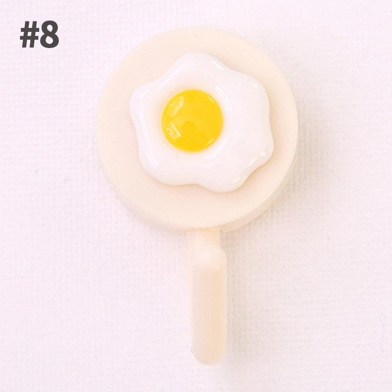 Cartoon Fruit Sticky Hook Multifunctional Punch-free Hook Kitchen Bathroom Wall Hanging Cute Paste Hook Traceless Adhesive Clasp Cute Adhesive Hooks Plastic Hooks for Hanging Cartoon Adhesive Wall Mount Hook for Home Bathroom