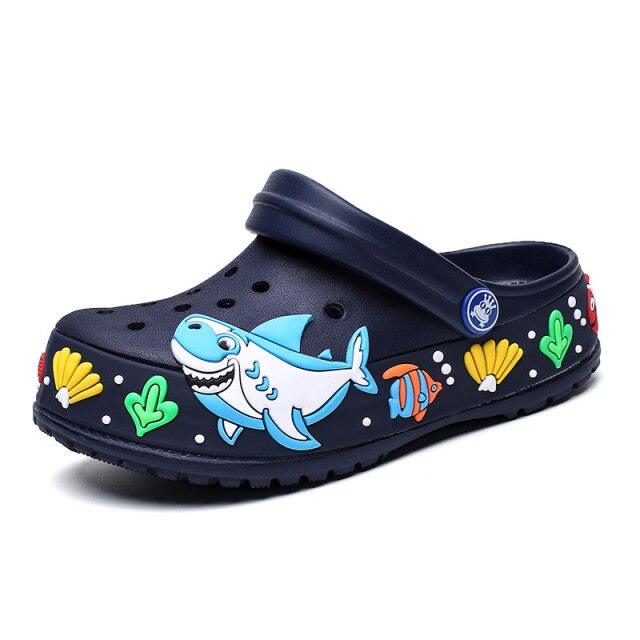 Cartoon Ocean Fashion Children Garden Shoes Boys Summer Slippers High Quality Kids Garden Children Clogs Boys Shoes Slides Sandals Clogs Children Beach Outdoor Walking Slipper