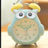 Cartoon Owl Mute Wake Up Table Clock Silent Analog Table Desk Small Clock with Night Light Battery Operated for Living Room Bedroom Kitchen Home Office Cute Ring Bell Metal Bedroom Quartz Alarm Clock With Night Light