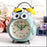 Cartoon Owl Mute Wake Up Table Clock Silent Analog Table Desk Small Clock with Night Light Battery Operated for Living Room Bedroom Kitchen Home Office Cute Ring Bell Metal Bedroom Quartz Alarm Clock With Night Light