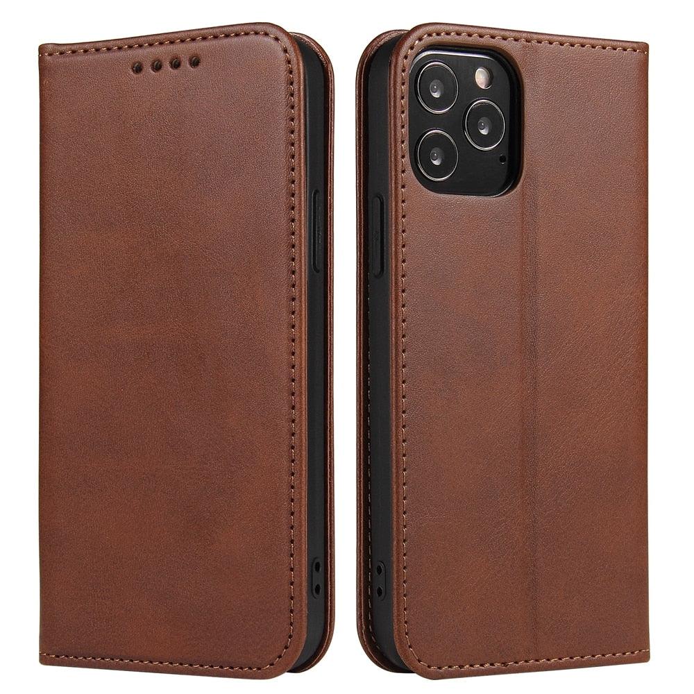 Case for iPhone 12 Pro Max mini Case on for iPhone 11 7 8 Plus X XR XS Luxury Leather Flip Cover PU Leather iPhone Wallet Case Black Kickstand Card Holder Flip Phone Cover