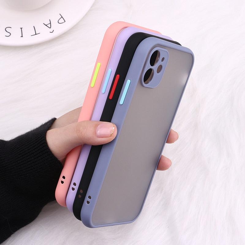 Case for iPhone Camera Protection Bumper Phone Cases For iPhone 14 14ProMax 14Plus 13Promax 13 12 11 Translucent Shockproof Back Cover Silicone Shock Proof Cover Lens Ring Protection