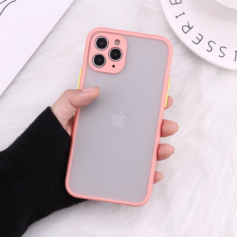 Case for iPhone Camera Protection Bumper Phone Cases For iPhone 14 14ProMax 14Plus 13Promax 13 12 11 Translucent Shockproof Back Cover Silicone Shock Proof Cover Lens Ring Protection