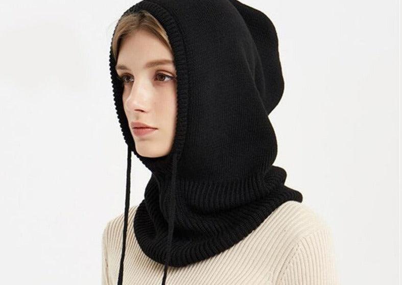 Cashmere Winter Knitted Hat Beanie Women Scarf Skellies Beanies Winter Hats For Women Men Cap Solid Bonnet Mask Brand Hat Balaclava Shawl Women Winter Hat Soft Knitted Hooded Neck Collar Cap Beanie Hat Warm Scarf Unisex Bonnet Hooded Scarf Hat