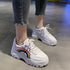 Casual Winter Women Thick Sneakers White Shoes Autumn Winter Fashion Platform Shoes Female Lace Up Rainbow Vulcanized Shoes Comfy Fashion Sneakers Breathable Athletic Casual Shoes