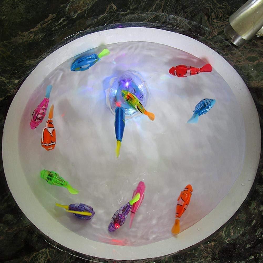 Cat Interactive Electric Fish Toy Water Cat Toy for Indoor Play Swimming Robot Fish Toy for Cat and Dog with LED Light  Pet Toys New Bath Toys Interactive Plastic Fish Toys Electronic Cat Toy Gift to Stimulate Your Pet's Hunter Instincts