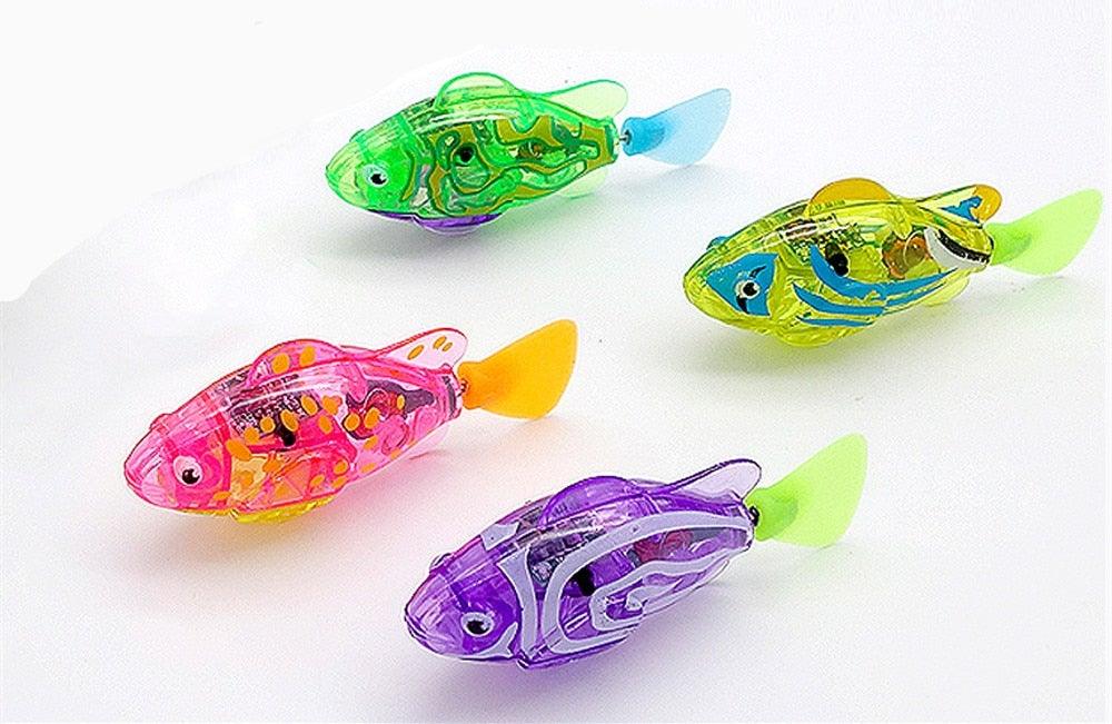 Cat Interactive Electric Fish Toy Water Cat Toy for Indoor Play Swimming Robot Fish Toy for Cat and Dog with LED Light  Pet Toys New Bath Toys Interactive Plastic Fish Toys Electronic Cat Toy Gift to Stimulate Your Pet's Hunter Instincts