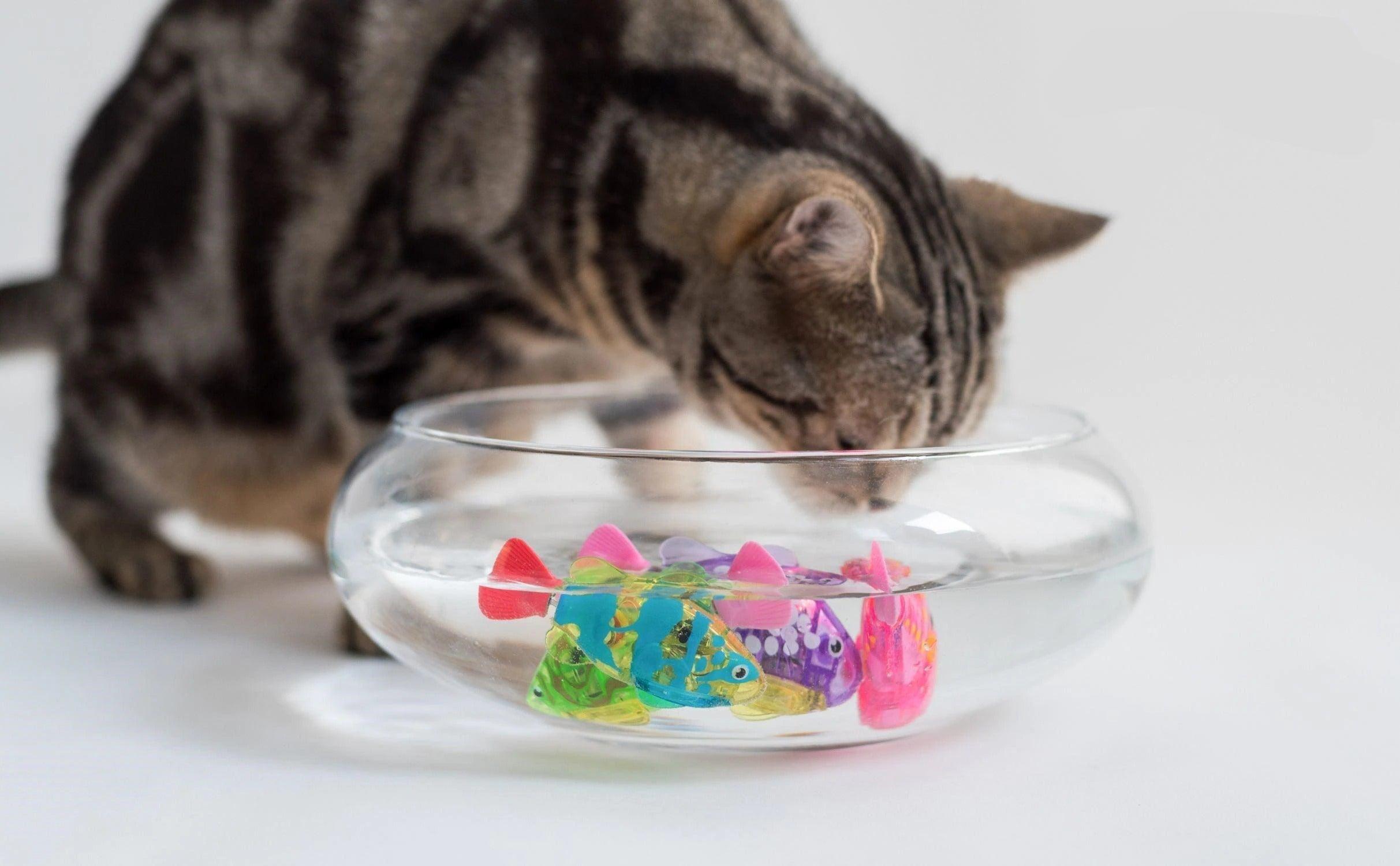 Cat Interactive Electric Fish Toy Water Cat Toy for Indoor Play Swimming Robot Fish Toy for Cat and Dog with LED Light  Pet Toys New Bath Toys Interactive Plastic Fish Toys Electronic Cat Toy Gift to Stimulate Your Pet's Hunter Instincts