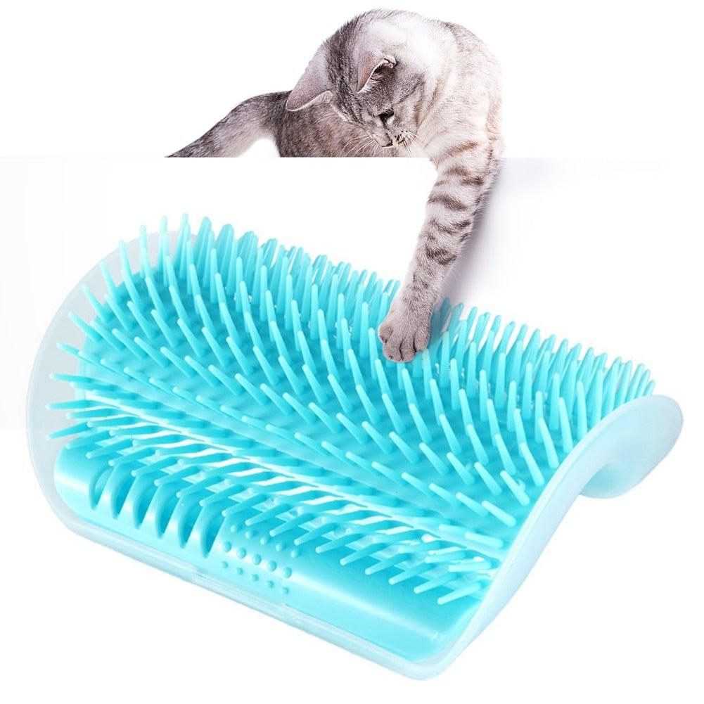 Cat Scratcher Corner Pet Brush Comb Play Cat Toy Plastic Scratch Bristles Arch Massager Self Groomer with Catnip Pouch Cat Wall Corner Massage Groomer Cat Self Grooming Brush - STEVVEX Pet - 126, cat accessories, cat fun tools, cat messager, cat playing tools, cat tools, cat toy, cat toys, cat toys with catnip, funny playing cats toys, kitten accessories, new cat toys, playing cat toy, playing toy, playing toys for cats, soft kitten messager - Stevvex.com