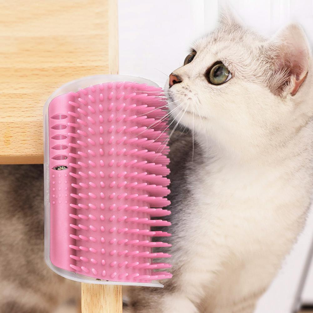 Cat Scratcher Corner Pet Brush Comb Play Cat Toy Plastic Scratch Bristles Arch Massager Self Groomer with Catnip Pouch Cat Wall Corner Massage Groomer Cat Self Grooming Brush - STEVVEX Pet - 126, cat accessories, cat fun tools, cat messager, cat playing tools, cat tools, cat toy, cat toys, cat toys with catnip, funny playing cats toys, kitten accessories, new cat toys, playing cat toy, playing toy, playing toys for cats, soft kitten messager - Stevvex.com