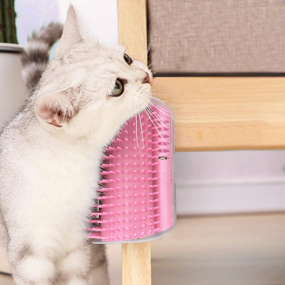 Cat Scratcher Corner Pet Brush Comb Play Cat Toy Plastic Scratch Bristles Arch Massager Self Groomer with Catnip Pouch Cat Wall Corner Massage Groomer Cat Self Grooming Brush - STEVVEX Pet - 126, cat accessories, cat fun tools, cat messager, cat playing tools, cat tools, cat toy, cat toys, cat toys with catnip, funny playing cats toys, kitten accessories, new cat toys, playing cat toy, playing toy, playing toys for cats, soft kitten messager - Stevvex.com