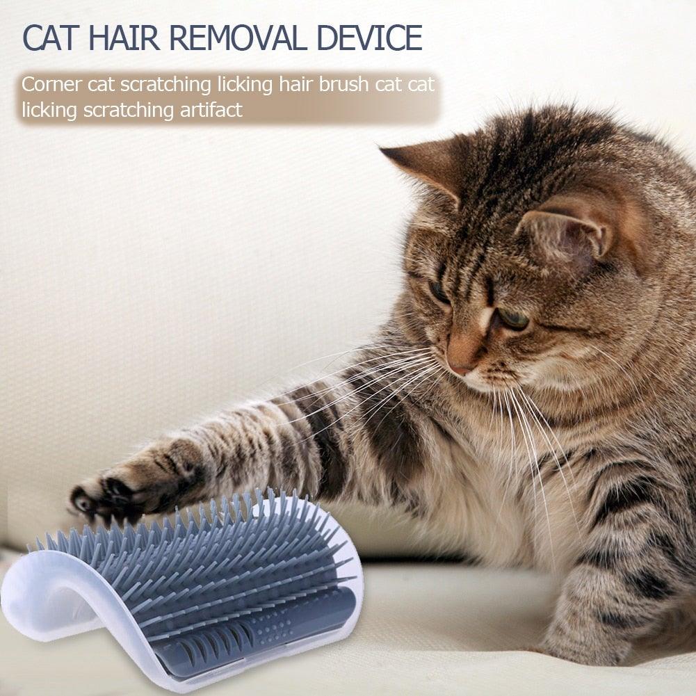 Cat Scratcher Corner Pet Brush Comb Play Cat Toy Plastic Scratch Bristles Arch Massager Self Groomer with Catnip Pouch Cat Wall Corner Massage Groomer Cat Self Grooming Brush - STEVVEX Pet - 126, cat accessories, cat fun tools, cat messager, cat playing tools, cat tools, cat toy, cat toys, cat toys with catnip, funny playing cats toys, kitten accessories, new cat toys, playing cat toy, playing toy, playing toys for cats, soft kitten messager - Stevvex.com