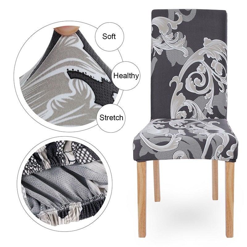 Chair Cover Simple Home  Printed Chair Cover Household Thickened Fleece Chair Cover Universal KitchenDining Chair Cover Spandex tretch Removable Washable Dining Room Chair Protector Slipcovers/Home Decor Dining Room Seat Cover