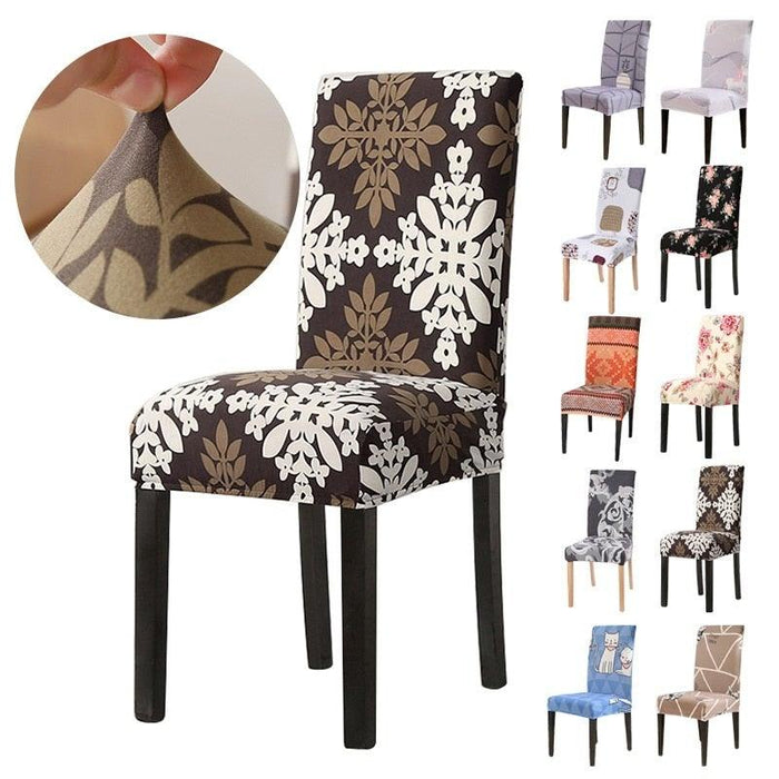 Chair Cover Simple Home  Printed Chair Cover Household Thickened Fleece Chair Cover Universal KitchenDining Chair Cover Spandex tretch Removable Washable Dining Room Chair Protector Slipcovers/Home Decor Dining Room Seat Cover