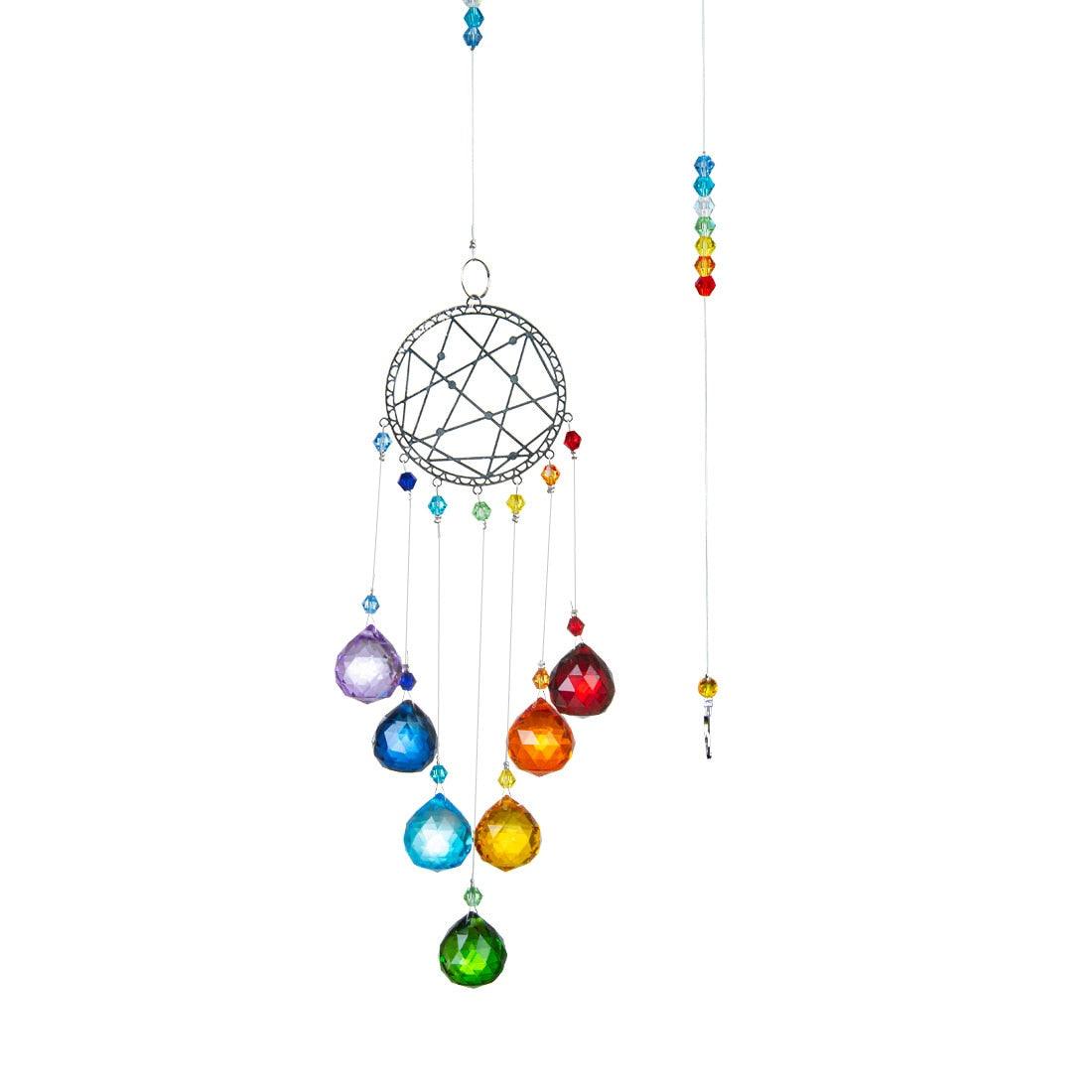 Chandelier Wind Chimes Ab Coating Crystal Prisms Hanging Sun Catcher Rainbow Chaser Crystals Ball Prisms  Window Curtains Pendant Home Decor Gifts Garden Patio Yard