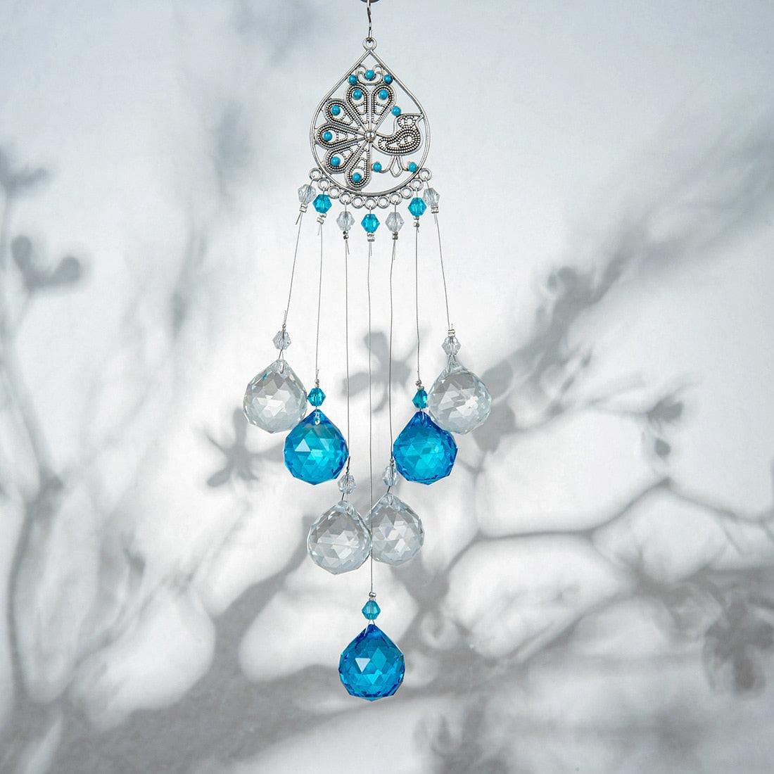 Chandelier Wind Chimes Ab Coating Crystal Prisms Hanging Sun Catcher Rainbow Chaser Crystals Ball Prisms  Window Curtains Pendant Home Decor Gifts Garden Patio Yard