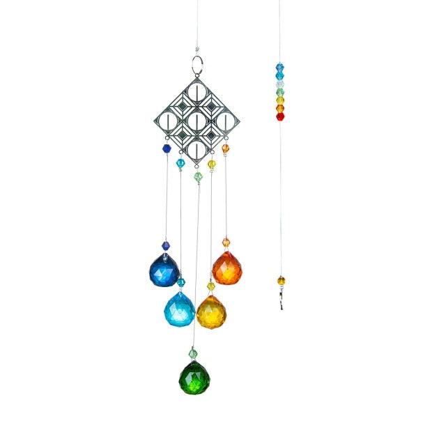 Chandelier Wind Chimes Ab Coating Crystal Prisms Hanging Sun Catcher Rainbow Chaser Crystals Ball Prisms  Window Curtains Pendant Home Decor Gifts Garden Patio Yard