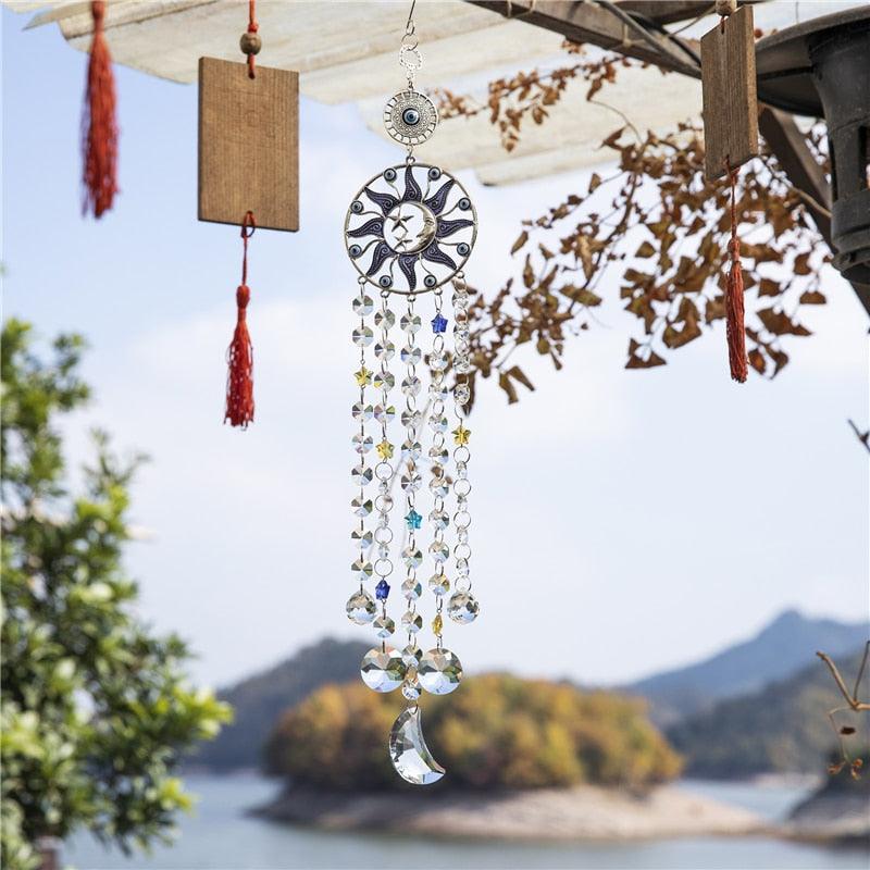 Chandelier Wind Chimes Turkish Blue Evil Eye Moon Sun Star Sun-catcher Rainbow Maker Wind Chimes Wall Hanging Crystal Prisms Hanging Pendant Home Decor Gifts Blessing Protection Decoration - ALLURELATION Decor - 503, Chandelier Wind-chime, Crystal Ball Wind Chimes, Crystals Wind Chimes, Decor, Decor Wind Chimes, Decoration, Decorative Wind-chime, Dream Catcher Bell, Dream Catcher Wind Chime, Evil Eye Wind-chime, Moon Wind-chime, Rainbow Maker Wind-chime, Star Wind-chime, Sun-catcher Wind-chime - Stevvex.com