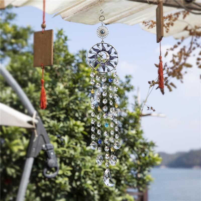 Chandelier Wind Chimes Turkish Blue Evil Eye Moon Sun Star Sun-catcher Rainbow Maker Wind Chimes Wall Hanging Crystal Prisms Hanging Pendant Home Decor Gifts Blessing Protection Decoration - ALLURELATION Decor - 503, Chandelier Wind-chime, Crystal Ball Wind Chimes, Crystals Wind Chimes, Decor, Decor Wind Chimes, Decoration, Decorative Wind-chime, Dream Catcher Bell, Dream Catcher Wind Chime, Evil Eye Wind-chime, Moon Wind-chime, Rainbow Maker Wind-chime, Star Wind-chime, Sun-catcher Wind-chime - Stevvex.com