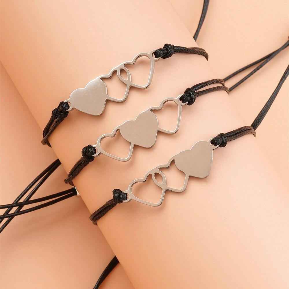 Charm Friendship Bracelets Sister Best Friend Bracelet With Card Matching Heart Distance Bracelets Friendship Gift For Sisters Best Friends Bestie Girls Women Relationship Matching Bracelet Women Jewelry