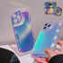 Charming Heart Wavy Case For iPhone 11 12 13 14 Pro Max XS Max XR X Holographic Rainbow Soft Air Cushion Shockproof Cover Reflection Purple Pink Case for iPhone Gradient Back Cover