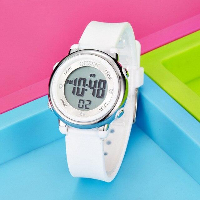 Children Digital LED Fashion Sport Watch Cute Wrist Watch Waterproof Kids Watch Sport Multi Function 50M Waterproof LED Alarm Stopwatch Digital Child Wristwatch For Boy Girl