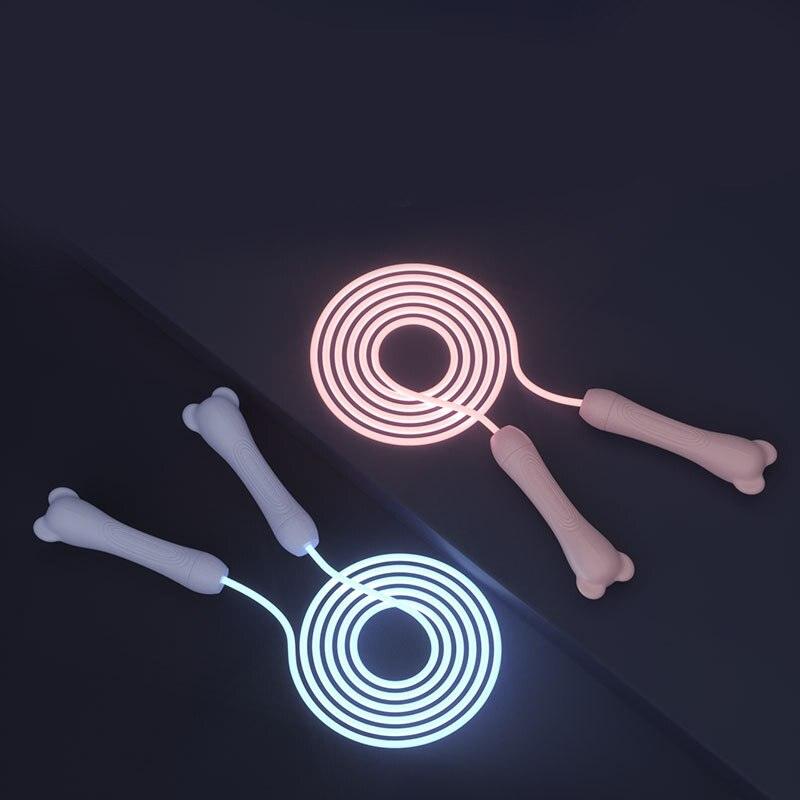 Children Jump Ropes Adjustable Night Glowing Skipping Rope LED Light Up Adult Kids Jump Skipping Rope Fitness Cordless Jump Rope For Kids Glowing Jump Rope Adjustable Skipping Rope Fitness Exercise Jump Ropes For Home Workout